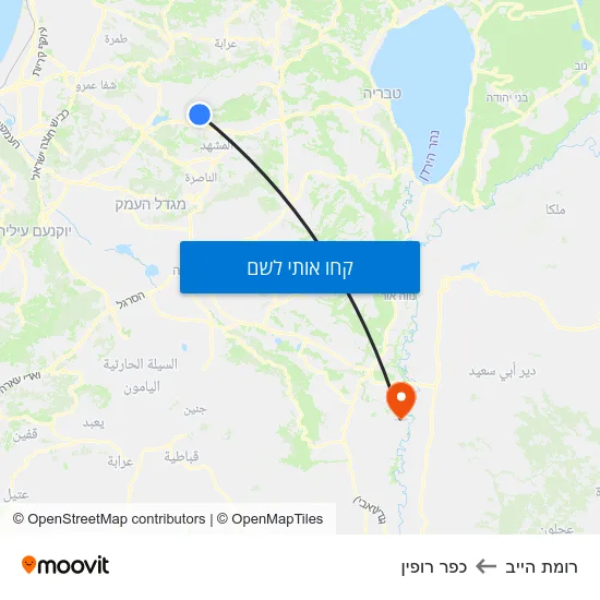 מפת רומת הייב לכפר רופין