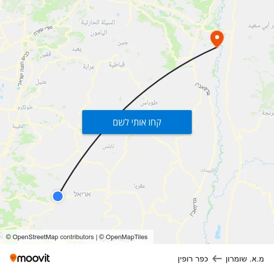 מפת מ.א. שומרון לכפר רופין