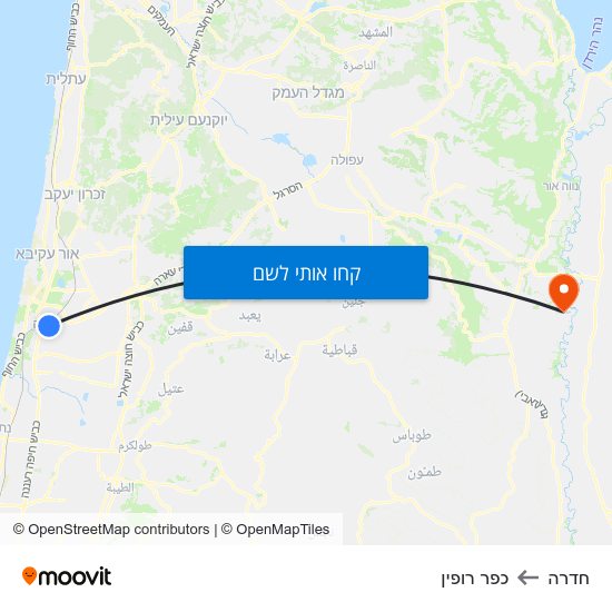 מפת חדרה לכפר רופין