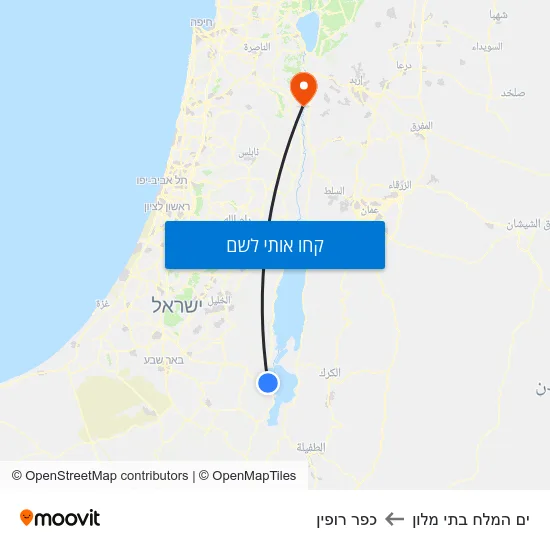 מפת ים המלח בתי מלון לכפר רופין