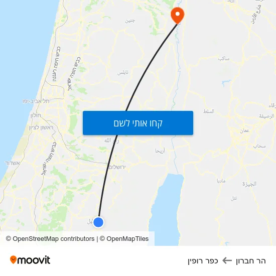 מפת הר חברון לכפר רופין