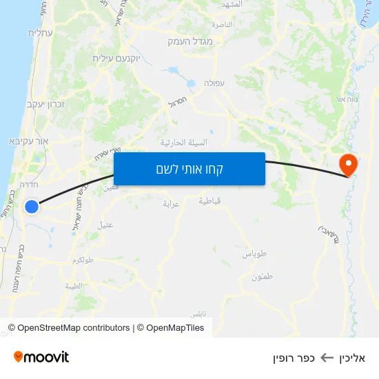 מפת אליכין לכפר רופין