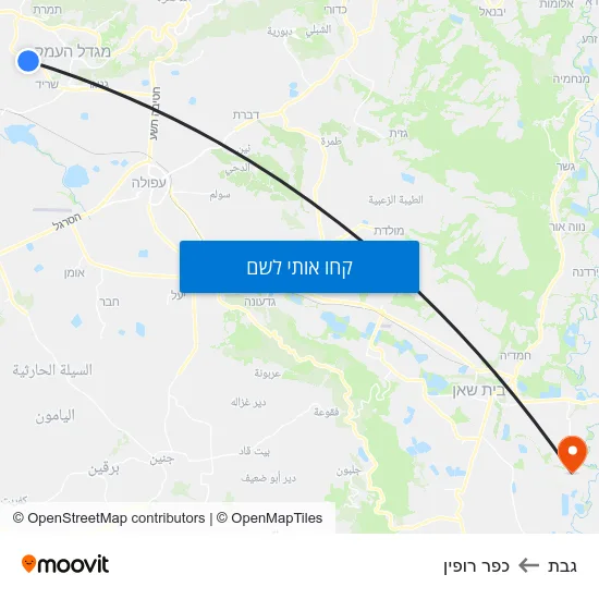 מפת גבת לכפר רופין