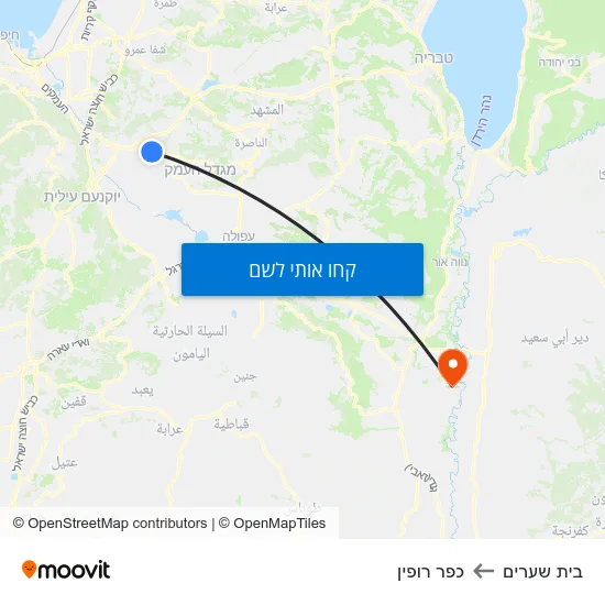 מפת בית שערים לכפר רופין