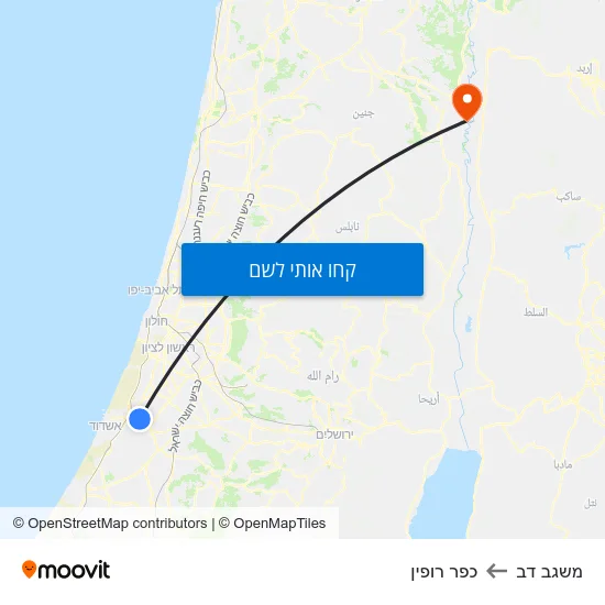 מפת משגב דב לכפר רופין