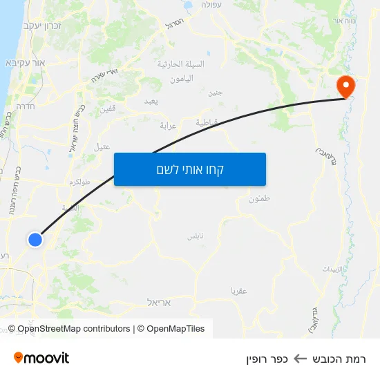 מפת רמת הכובש לכפר רופין