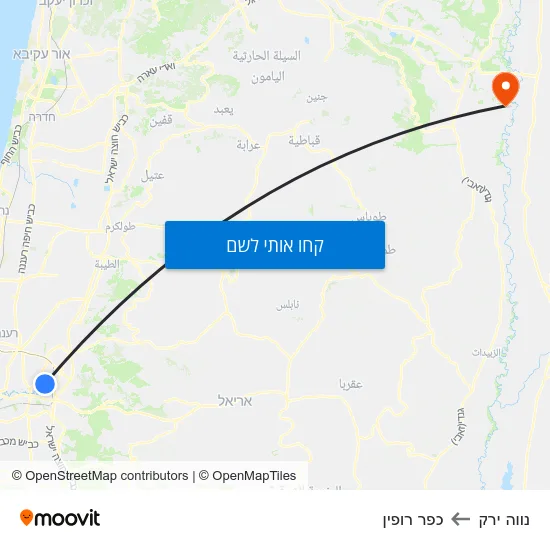 מפת נווה ירק לכפר רופין