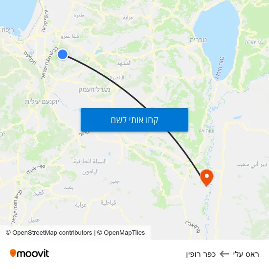 מפת ראס עלי לכפר רופין