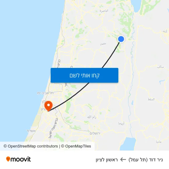 מפת ניר דוד (תל עמל) לראשון לציון