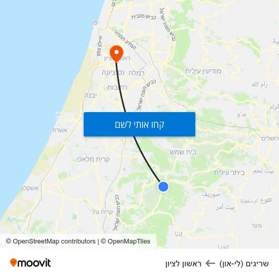 מפת שריגים (לי-און) לראשון לציון