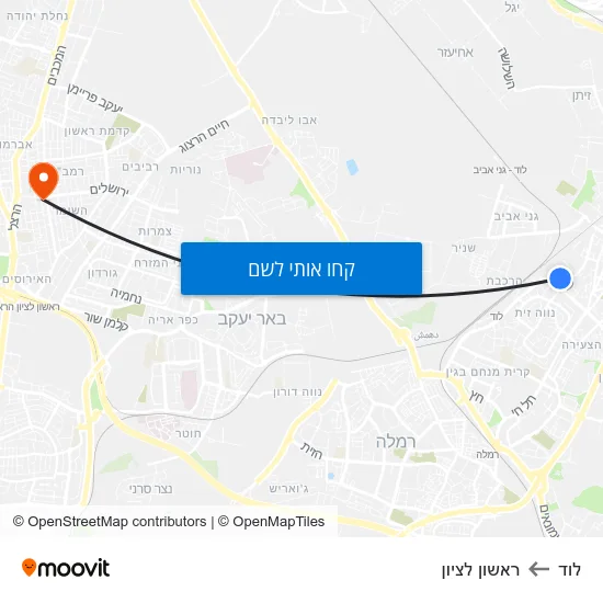 מפת לוד לראשון לציון