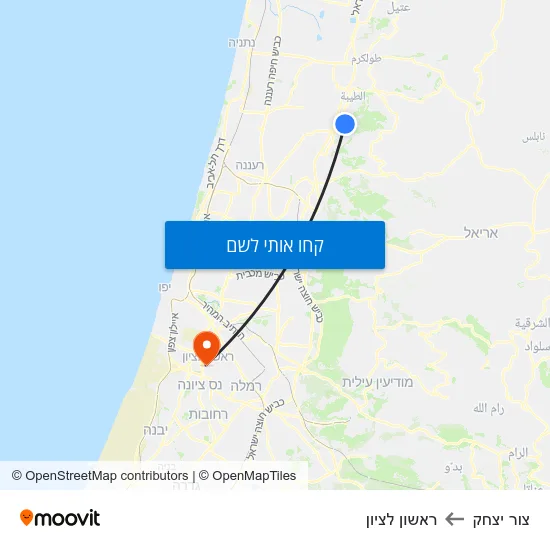 מפת צור יצחק לראשון לציון