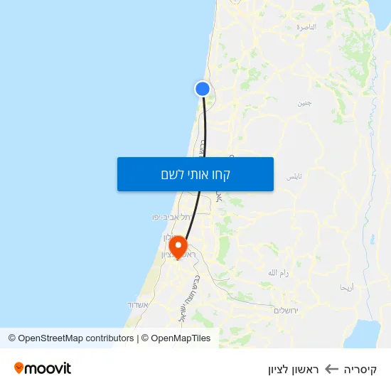 מפת קיסריה לראשון לציון