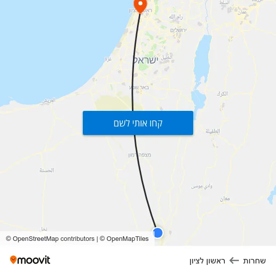 מפת שחרות לראשון לציון