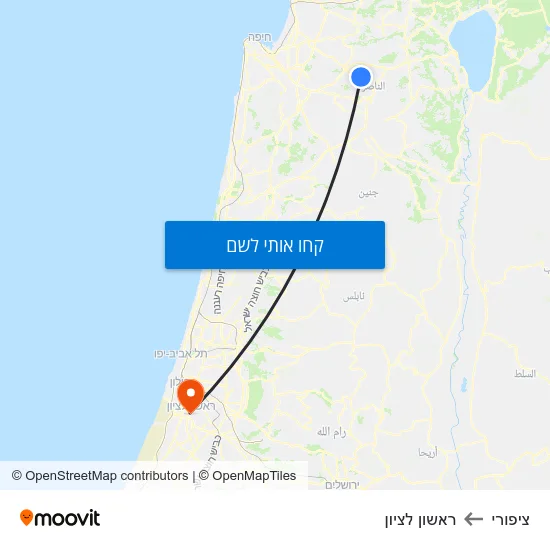 מפת ציפורי לראשון לציון