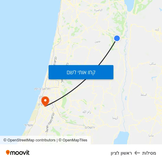 מפת מסילות לראשון לציון