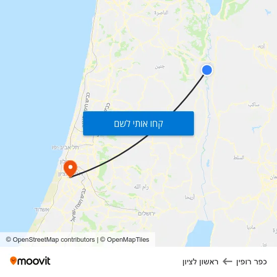 מפת כפר רופין לראשון לציון