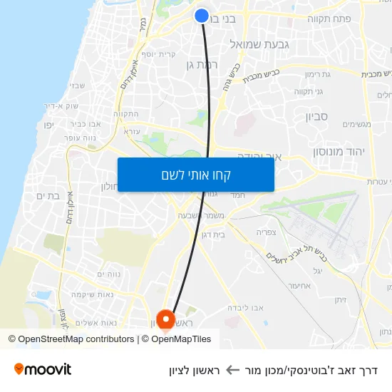מפת דרך זאב ז'בוטינסקי/מכון מור לראשון לציון