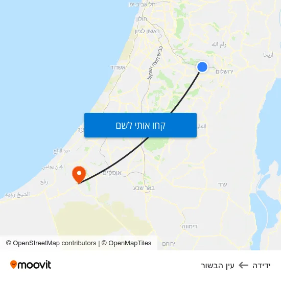 מפת ידידה לעין הבשור