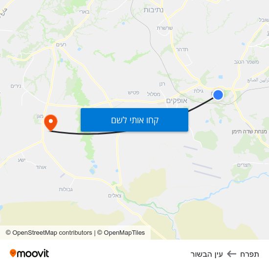 מפת תפרח לעין הבשור