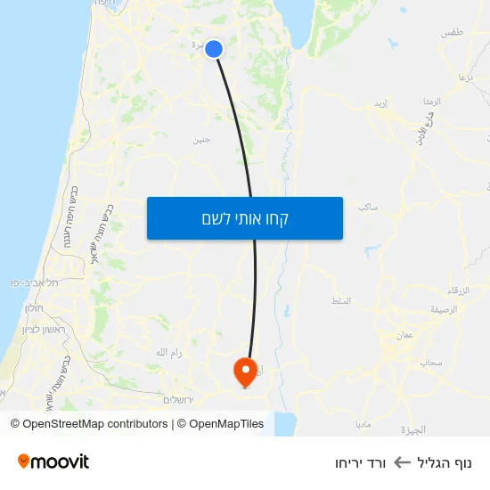 מפת נוף הגליל לורד יריחו