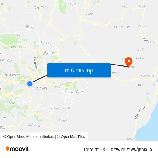 מפת בן גוריון/שערי ירושלים לורד יריחו