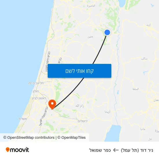 מפת ניר דוד (תל עמל) לכפר שמואל