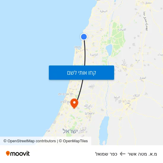 מפת מ.א. מטה אשר לכפר שמואל
