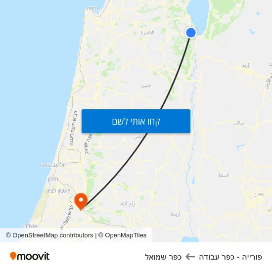 מפת פורייה - כפר עבודה לכפר שמואל