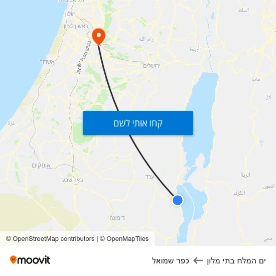 מפת ים המלח בתי מלון לכפר שמואל