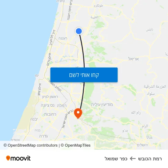 מפת רמת הכובש לכפר שמואל