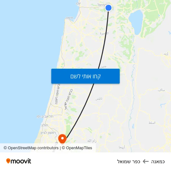 מפת כמאנה לכפר שמואל