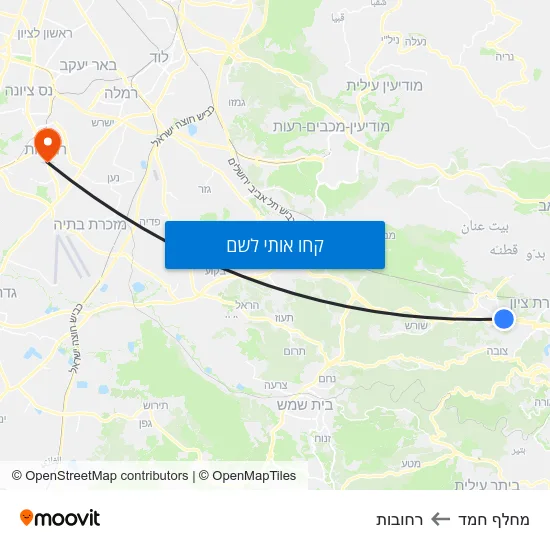 מפת מחלף חמד לרחובות