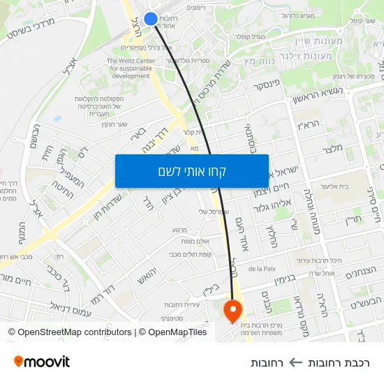 מפת רכבת רחובות לרחובות