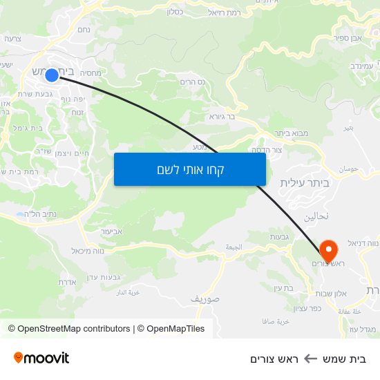 מפת בית שמש לראש צורים