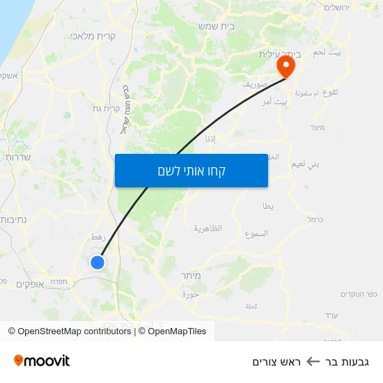 מפת גבעות בר לראש צורים