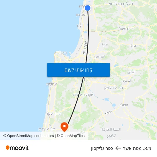 מפת מ.א. מטה אשר לכפר גליקסון
