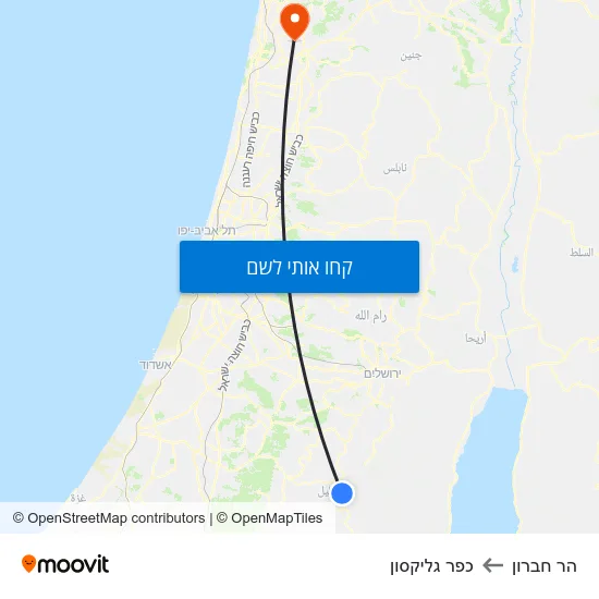 מפת הר חברון לכפר גליקסון