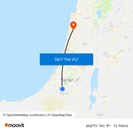מפת גבעות בר לכפר גליקסון