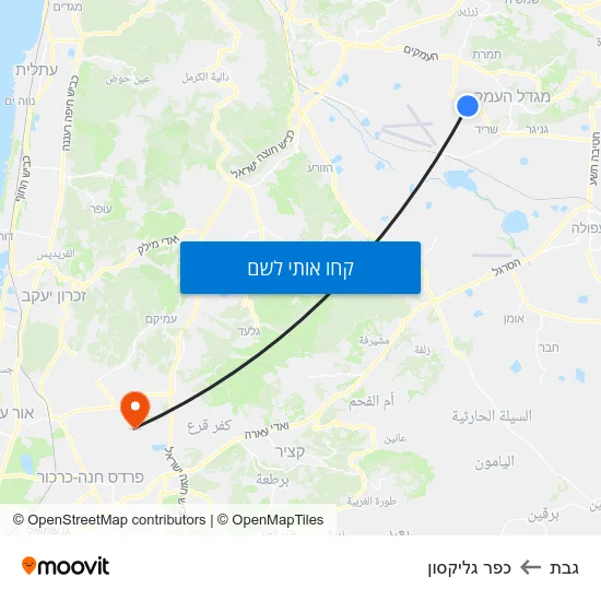מפת גבת לכפר גליקסון