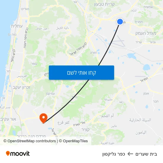 מפת בית שערים לכפר גליקסון