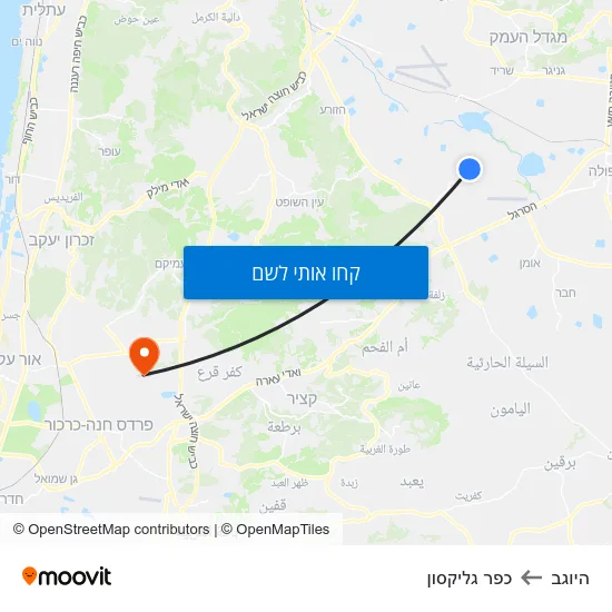 מפת היוגב לכפר גליקסון