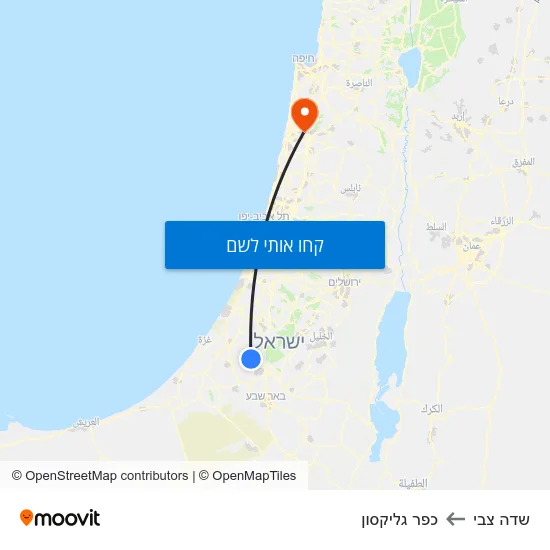מפת שדה צבי לכפר גליקסון
