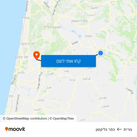 מפת נורית לכפר גליקסון