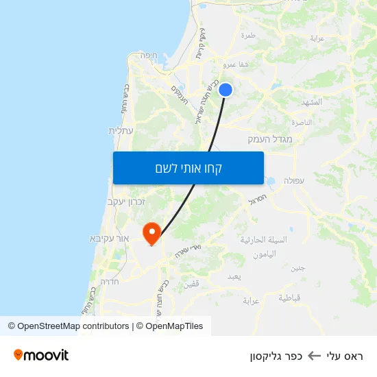 מפת ראס עלי לכפר גליקסון