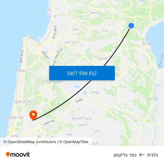 מפת כלנית לכפר גליקסון