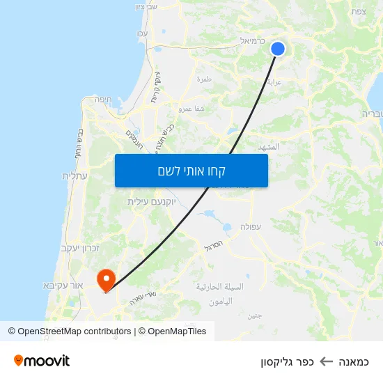 מפת כמאנה לכפר גליקסון