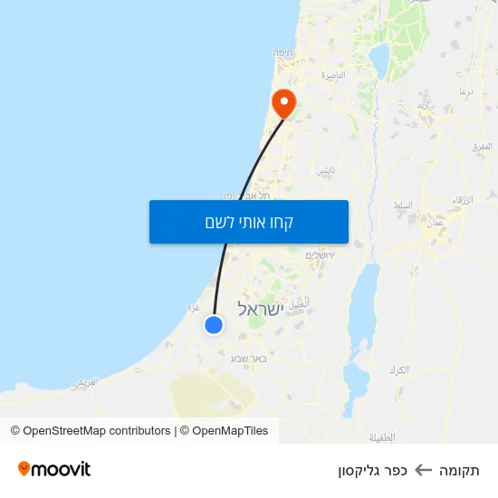 מפת תקומה לכפר גליקסון