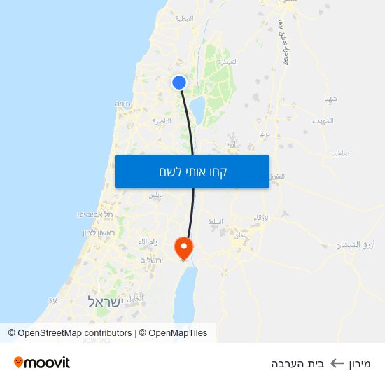 מפת מירון לבית הערבה