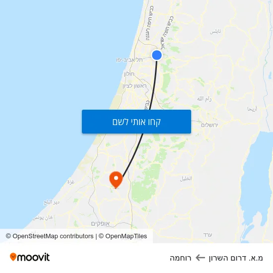 מפת מ.א. דרום השרון לרוחמה
